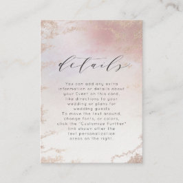 Uppgifter om Ombre  Rosa Frosted Foil Bröllop Tilläggskort