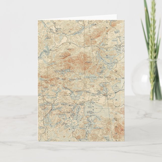 Uppgifter om området Saint Regis Canoe i Adirondac Kort (Framsida)