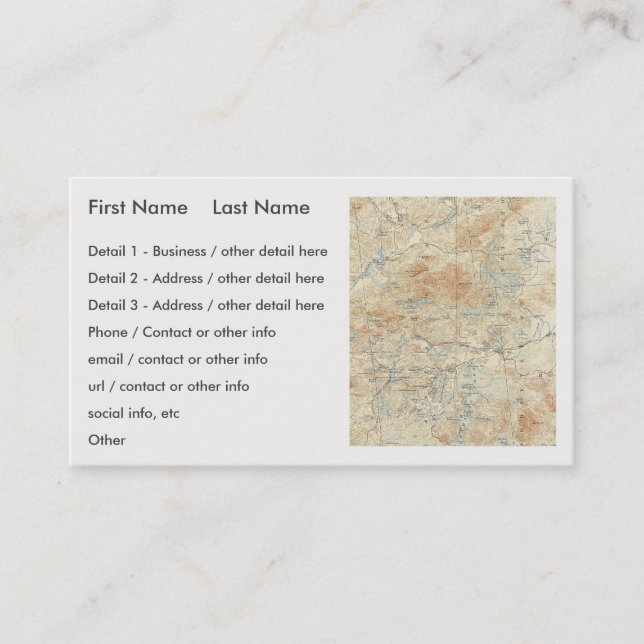 Uppgifter om området Saint Regis Canoe i Adirondac Visitkort (Framsida)