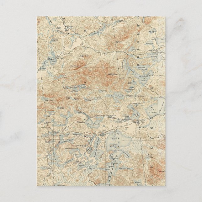 Uppgifter om området Saint Regis Canoe i Adirondac Vykort (Framsida)