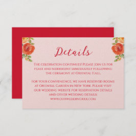 Uppgifter om orange gula blommor kinesiska bröllop tilläggskort