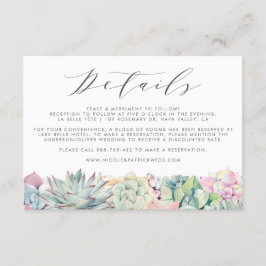 Uppgifter om Pastel Succulents Garland Bröllop Tilläggskort