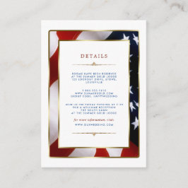 Uppgifter om Patriotic, Elegant USA flagga Guld Br Tilläggskort
