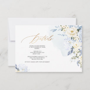 UPPGIFTER OM PixDezines H2 Blue Hydrangeas Cream R Inbjudningar