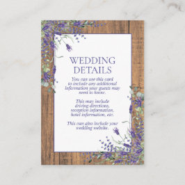 Uppgifter om reningsverk i Rustic Lavender Eucalyp Tilläggskort