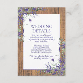 Uppgifter om reningsverk i Rustic Lavender Eucalyp Tilläggskort