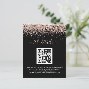 Uppgifter om Ro Guld Glitter QR Svarta Bröllop