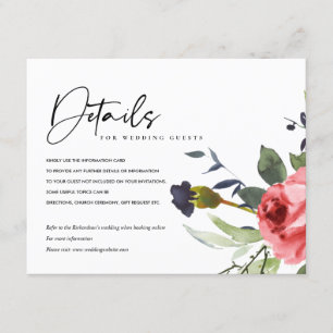 UPPGIFTER OM RÖD ROS PEONY EUCALYPTUS BLOMMIGT BRÖ TILLÄGGSKORT