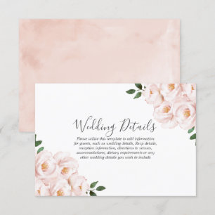  uppgifter om Rosa Flowers Watercolor Bröllop Inbjudningar
