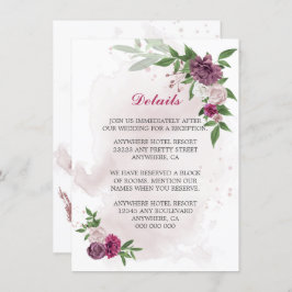 Uppgifter om rosa mauf-blommor tilläggskort