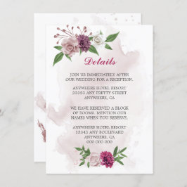 Uppgifter om rosa mauf-blommor tilläggskort