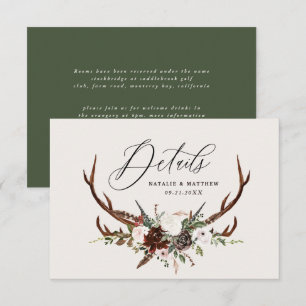 Uppgifter om Rustic farmhouse Stag botanical bröll Spara Datumet
