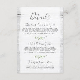 Uppgifter om Rustic Wood & Botanical Löv / Riktnin Tilläggskort