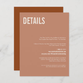 Uppgifter om Simho Terracotta Typography Bröllop Tilläggskort