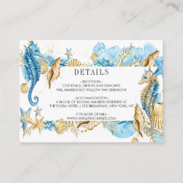 Uppgifter om sjöblåa Guld sommaren Bröllop Tilläggskort