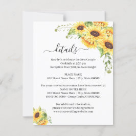 Uppgifter om solrossolens Blommigt Boho-Chic, info Inbjudningar