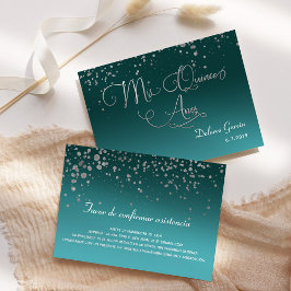 Uppgifter om Teal Silver OSA Mis Quince Anos Spans Inbjudningar