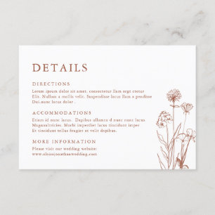 Uppgifter om Terracotta Blommigt Fall Wildblomme B Tilläggskort