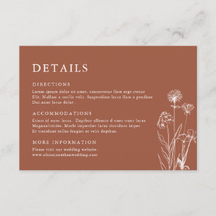 Uppgifter om Terracotta Blommigt Fall Wildblomme B Tilläggskort