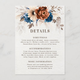 Uppgifter om Terracotta Navy Blue Pampas Grass Brö Tilläggskort