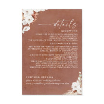 Uppgifter om Terracotta och White Flowers Boho Brö