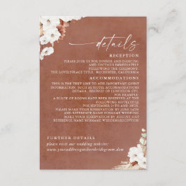 Uppgifter om Terracotta och White Flowers Boho Brö Tilläggskort