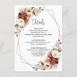 Uppgifter om Terracotta Pampas Grass Rustic Geomet Tilläggskort