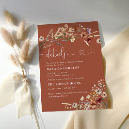 Uppgifter om Terracotta Tiny Wildblomme Bröllop Tilläggskort