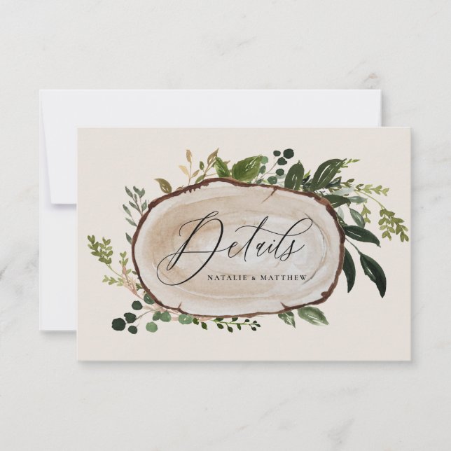 Uppgifter om träskiffer bröllop spara datumet (Framsida)