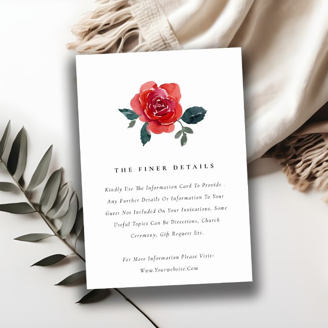 UPPGIFTER OM VATTENFÄRG RÖD GRÖNT RO BLOMMIGT BRÖL TILLÄGGSKORT (Skapare uppladdad)