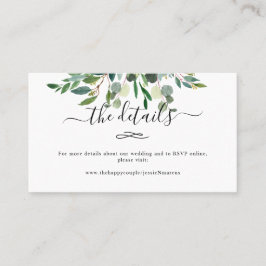 Uppgifter om vattenfärgen Rustic Eucalyptus Lämna  Visitkort