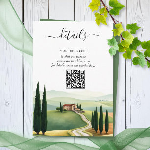 Uppgifter om vattenfärgen Toscana Italien bröllop Tilläggskort