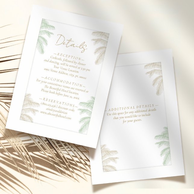 Uppgifter om vattenfärgen Tropical Handflatan träd Tilläggskort (Skapare uppladdad)