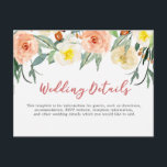 Uppgifter om Watercolo blommigt bröllop/informatio Vykort<br><div class="desc">blommigt med anpassningsbar</div>