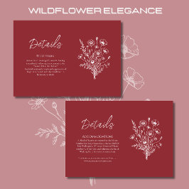 Uppgifter om Wildblome Elegance Bröllop - uppgifte Tilläggskort