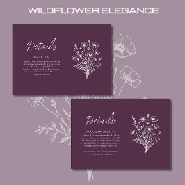 Uppgifter om Wildblome Elegance Bröllop - uppgifte Tilläggskort