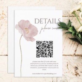 Uppgifter om Wildblomma Boho Bröllop med QR-kod Tilläggskort