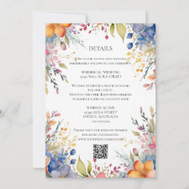 Uppgifter om Wildblomma boho chic blommigt WANAN b Inbjudningar