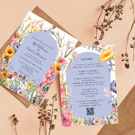 Uppgifter om Wildblomma boho chic blommigt WANAN b Inbjudningar