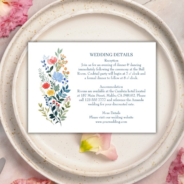 Uppgifter om Wildblommor Bohemian Elegant bröllop Tilläggskort (Skapare uppladdad)