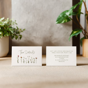 Uppgifter om Wildblommor bröllop Tilläggskort