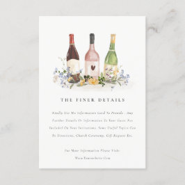 Uppgifter om Wildblommor Cheers Vin Flaskor Bröllo Tilläggskort
