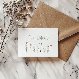 Uppgifter om Wildblommor white bröllop Tilläggskort