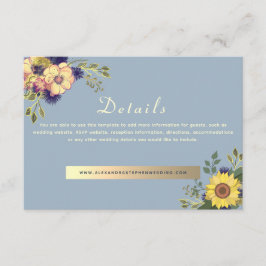 Uppgifter om Wildblomsterbotaniska Bröllop Tilläggskort