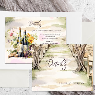 Uppgifter om Winery Rustic Chic Grapevine Bröllop Vykort