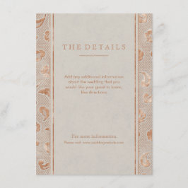 Uppgiftskort för det rustiska landsbyggsbröllopet tilläggskort