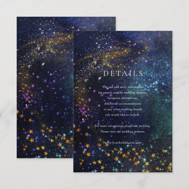 Uppgiftskort för Starry Night Celestial Galaxy Brö OSA Kort (Fram/baksida)