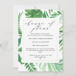 Uppgiven ändring av planerna Tropisk bröllop Meddelande