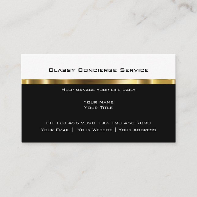 Uppgradera Concierge BusinessCard Visitkort (Framsida)