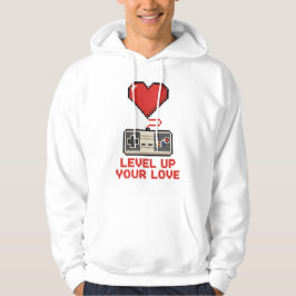 Uppgradera Din Kärlek, Retro Pixel Speldesign Hoodie